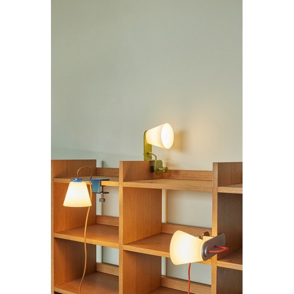 Niebieska lampa stołowa ze szklanym kloszem (wysokość 23 cm) Lure – Hübsch-image-1