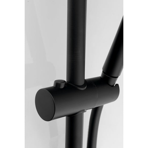 Zestaw prysznicowy z mosiądzu w kolorze matowej czerni ze słuchawką prysznicową i suwakiem 70 cm – Sapho-image-1