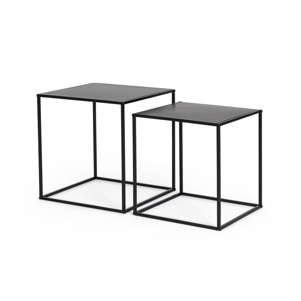 Czarne metalowe stoliki zestaw 2 szt. 38x38 cm Alrik – Yes Everyday