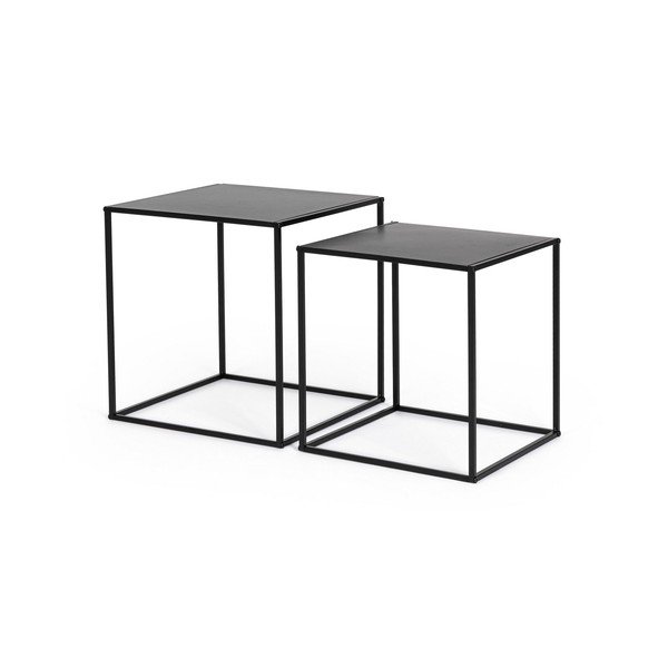 Czarne metalowe stoliki zestaw 2 szt. 38x38 cm Alrik – Yes Everyday