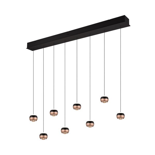 Lampa wisząca LED w czarno-miedzianym kolorze z metalowym kloszem Orbit – Trio Select-image-3