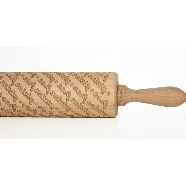 Drewniany grawerowany wałek do ciasta Valek Gluten Free-image-1