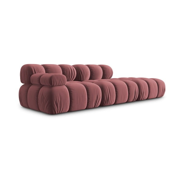 Różowa aksamitna sofa 282 cm Bellis – Micadoni Home-image-3