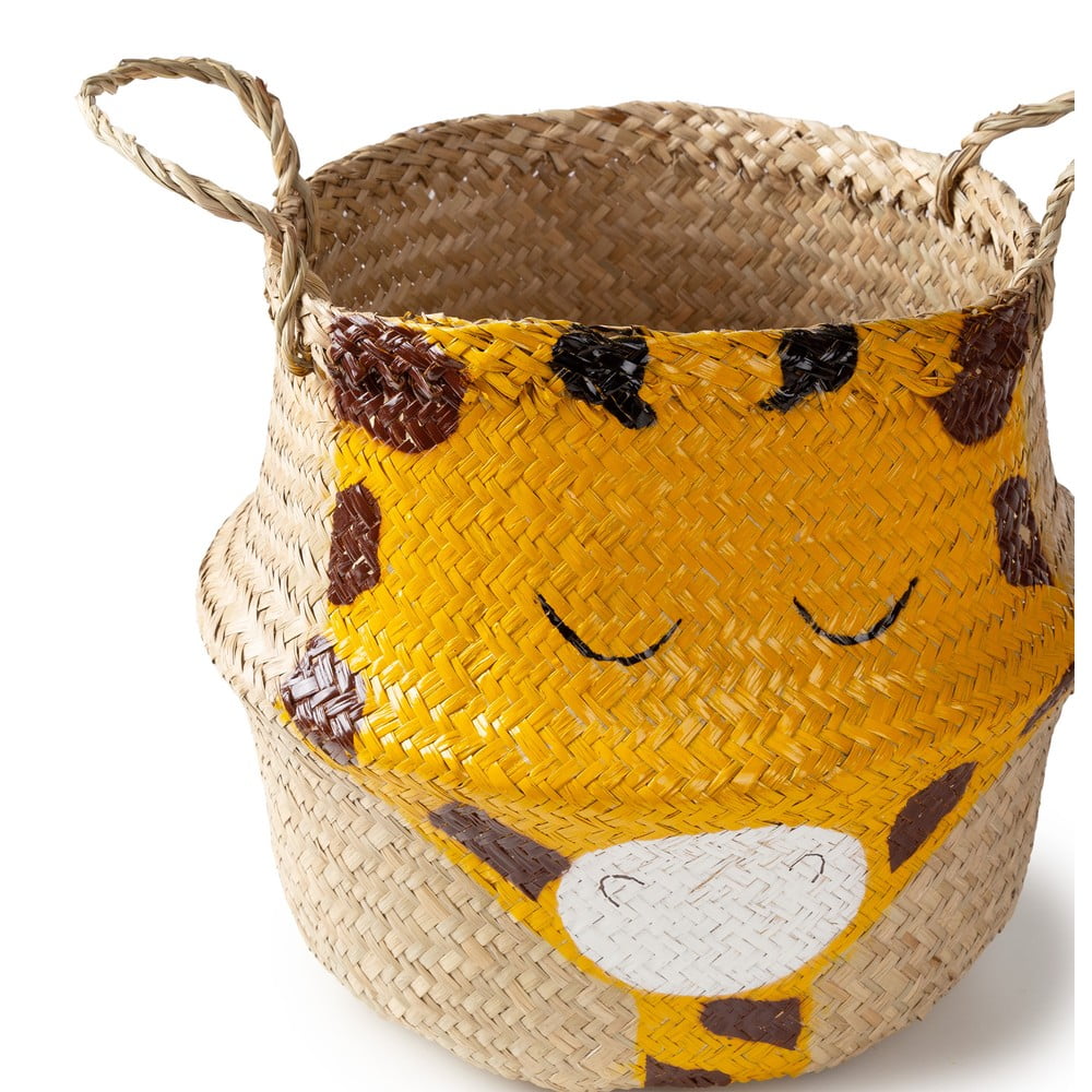 Żółto-naturalny dziecięcy kosz na zabawki z trawy morskiej ø 30x28 cm Giraffe – Compactor (zdjęcie 8)