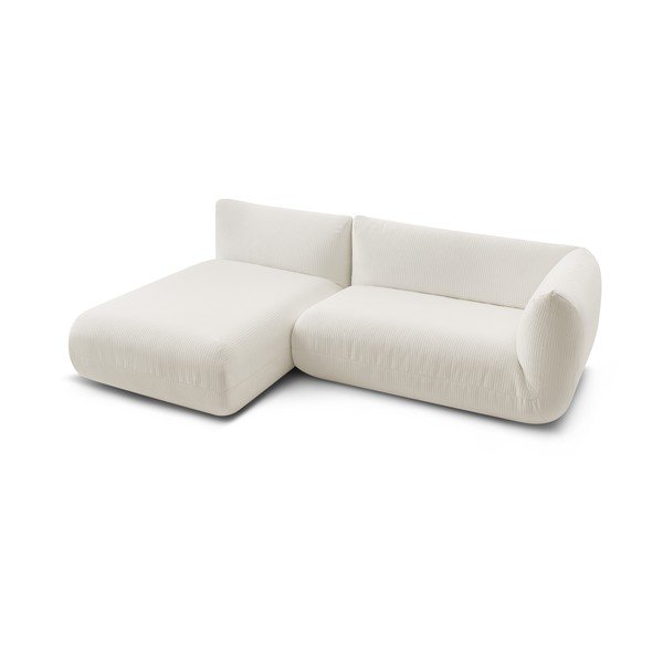 Biały sztruksowy narożnik (lewostronny) Lecomte – Bobochic Paris-image-4