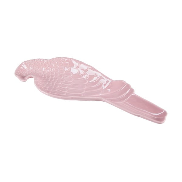 Różowy talerzyk w kształcie papugi Miss Étoile, 29,5x10 cm