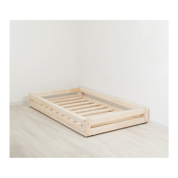 Komplet lakierowanej szuflady pod łóżko i 4 dodatkowych nóg Benlemi, do łóżka 90x180 cm-image-3