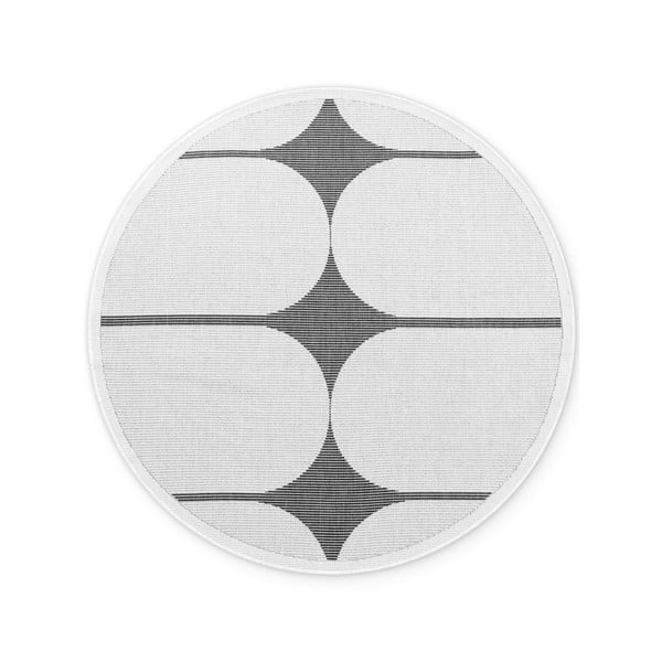 Czarno-biały okrągły dywan odpowiedni na zewnątrz ø 160 cm Duet Bowen – NORTHRUGS