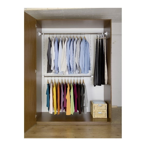 Metalowy teleskopowy stojak na ubrania w kolorze srebra Garment – Wenko-image-2