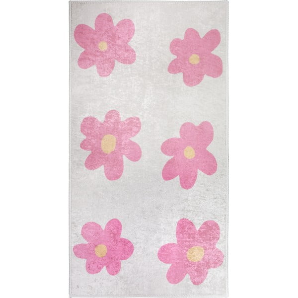 Różowo-kremowy chodnik odpowiedni do prania 80x200 cm Cute Flowers Pink – Vitaus