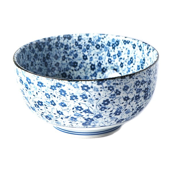 Niebiesko-biała miska ceramiczna na udon MIJ Daisy, ø 16 cm