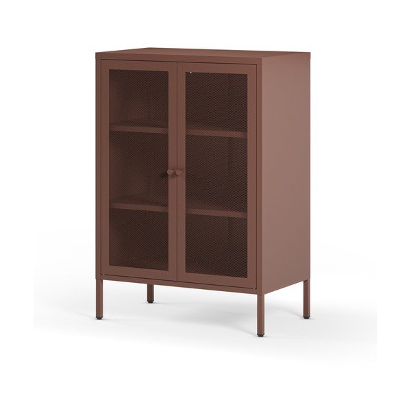 Bordowa metalowa szafka 70x100x40 cm Fayna – Marckeric-image-3