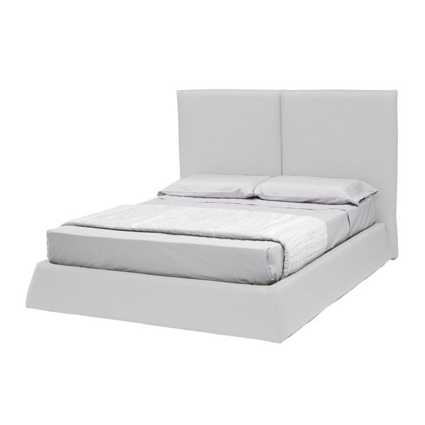 Białe łóżko dwuosobowe ze schowkiem 13Casa Ofelia, 160x190 cm