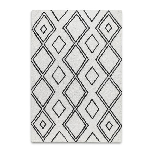 Czarno-biały dywan z bawełny z geometrycznymi motywami HF Living Morocco, 120x170 cm