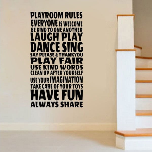 Naklejka dekoracyjna Playroom Rules, 60x40 cm