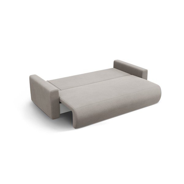Jasnoszara aksamitna rozkładana sofa ze schowkiem 238 cm Belfast – Cosmopolitan Design-image-3
