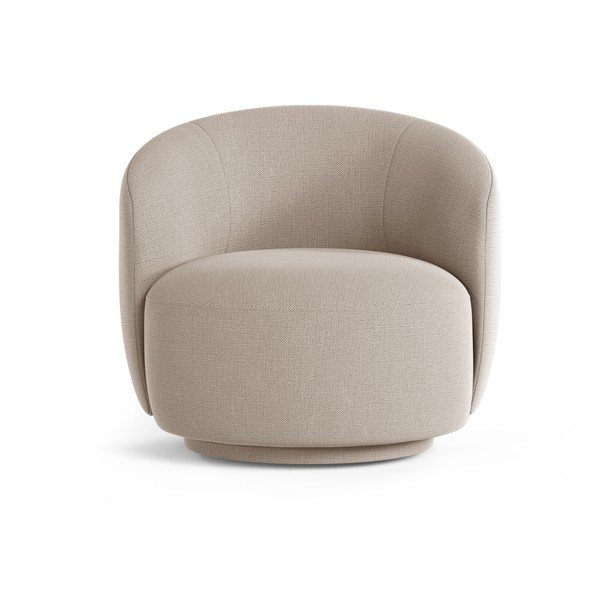 Jasnobrązowy obrotowy fotel z tkaniny szenilowej Letizia – Micadoni -image-1
