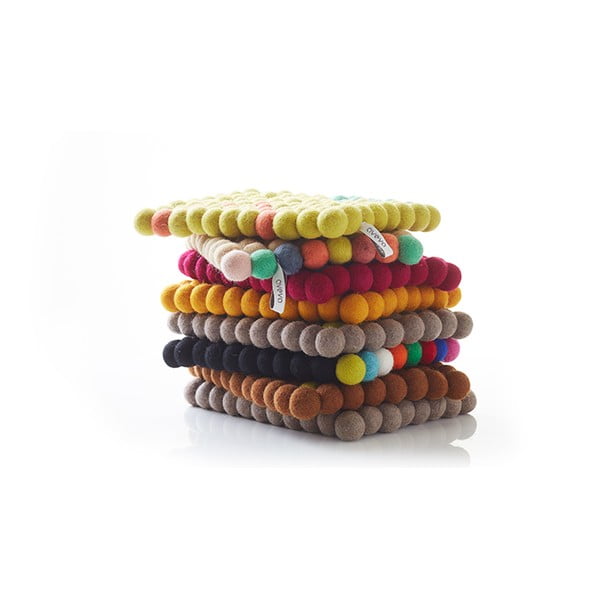 Wełniana podkładka Trivet Grey/Cerise, 22x17 cm-image-2