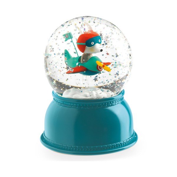 Zielona lampka nocna w formie kuli śnieżnej Djeco Lila