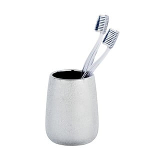 Kubek ceramiczny na szczoteczki do zębów w srebrnej barwie Wenko Glimma