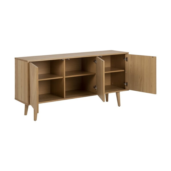Naturalna niska komoda w dekorze dębu 150x75 cm Nagano – Actona-image-3