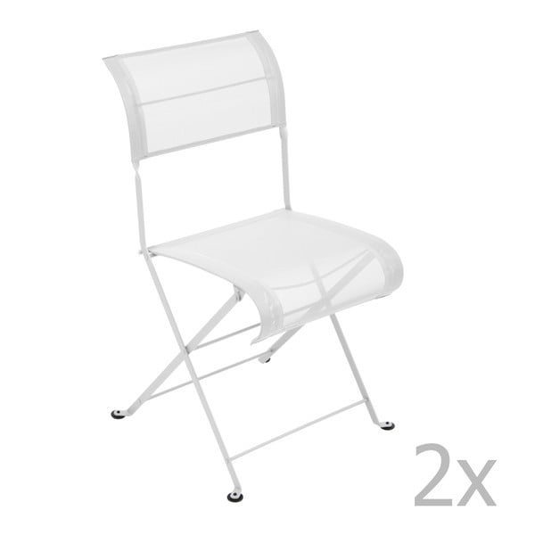 Zestaw 2 białych krzeseł składanych Fermob Dune