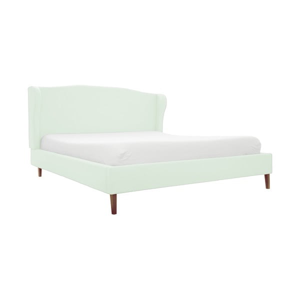 Pastelowo zielone łóżko z naturalnymi nogami Vivonita Windsor 180x200 cm