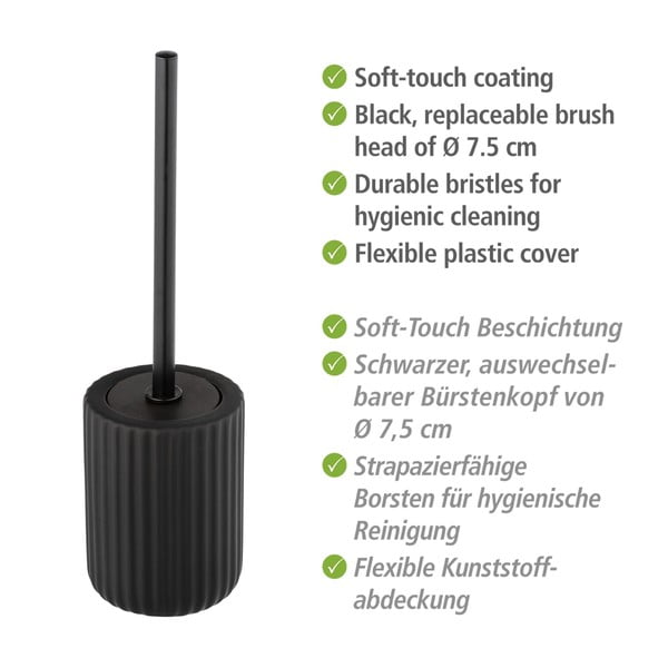 Czarna szczotka do WC Wenko Belluno-image-3