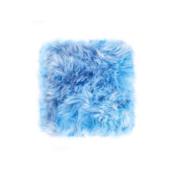 Jasnoniebieska poduszka z owczej skóry Royal Dream Sheepskin, 45x45 cm-image-1