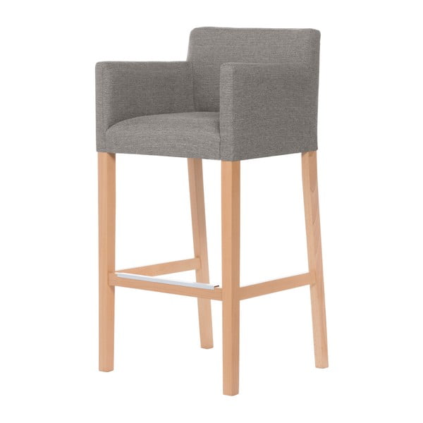 Szarobrązowe krzesło barowe z brązowymi nogami Ted Lapidus Maison Sillage