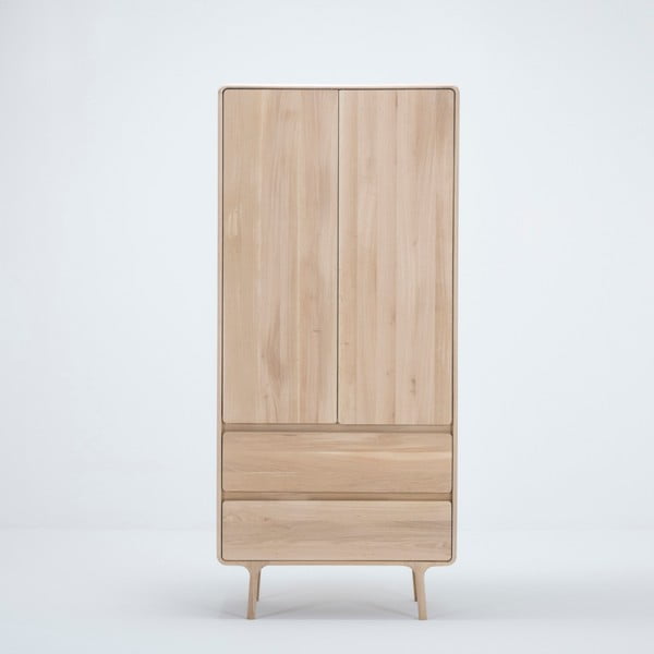 Szafa z litego drewna dębowego z 2 szufladami Gazzda Fawn-image-3