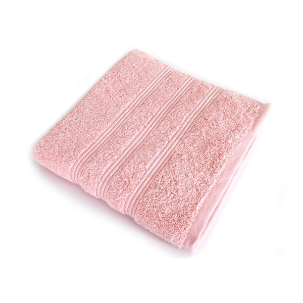 Łososiowy ręcznik z czesanej bawełny Irya Home Classic, 50x90 cm