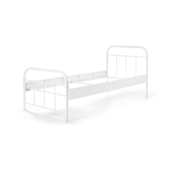 Białe metalowe łóżko dziecięce Vipack Boston, 90x200 cm
