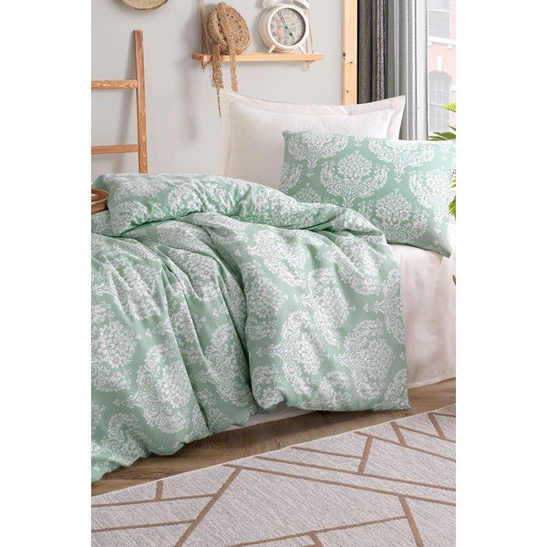 Zielona pościel jednoosobowa 140x200 cm Post – Mijolnir-image-1