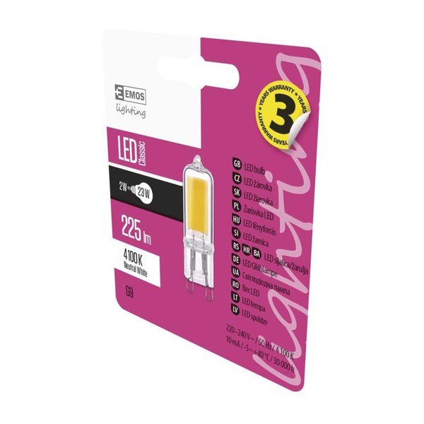 Żarówka LED EMOS Classic JC A++ Neutral White, 2W G9-image-1