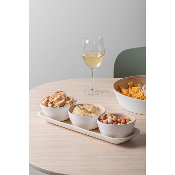Biały bambusowy zestaw misek do serwowania Puro – PT LIVING-image-1