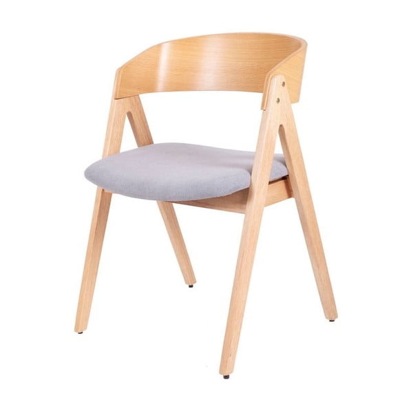 Zestaw 2 krzeseł do jadalni z drewna kauczukowca z szarym siedziskiem sømcasa Rina