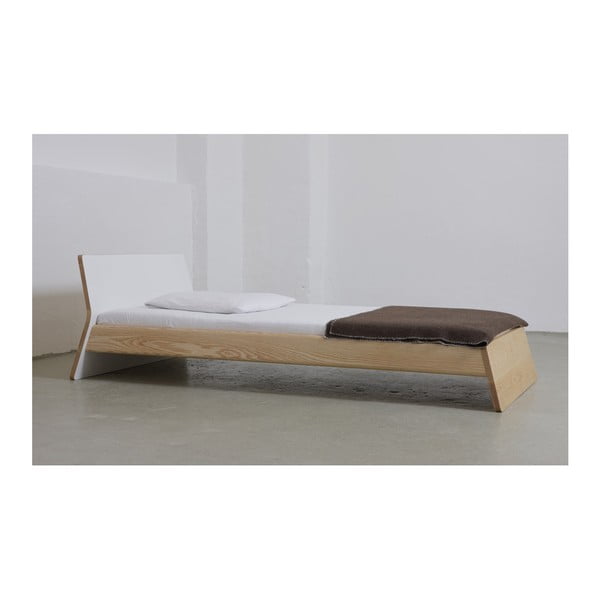 Łóżko z drewna jesionowego Ellenberger design Private Space, 100x200 cm