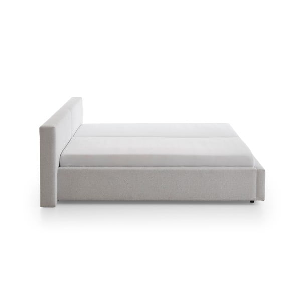 Jasnoszare tapicerowane łóżko dwuosobowe bez stelaża 140x200 cm Cube – Meise Möbel-image-4