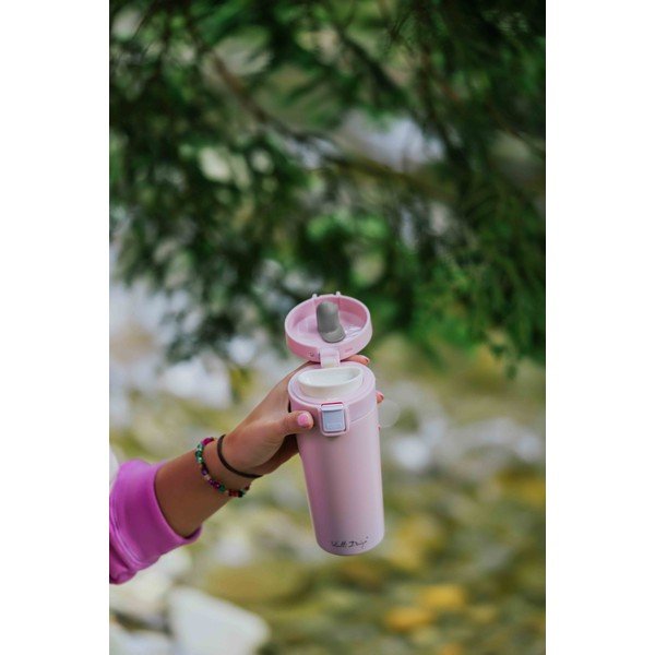 Różowy podróżny kubek termiczny Vialli Design Fuori, 400 ml-image-3