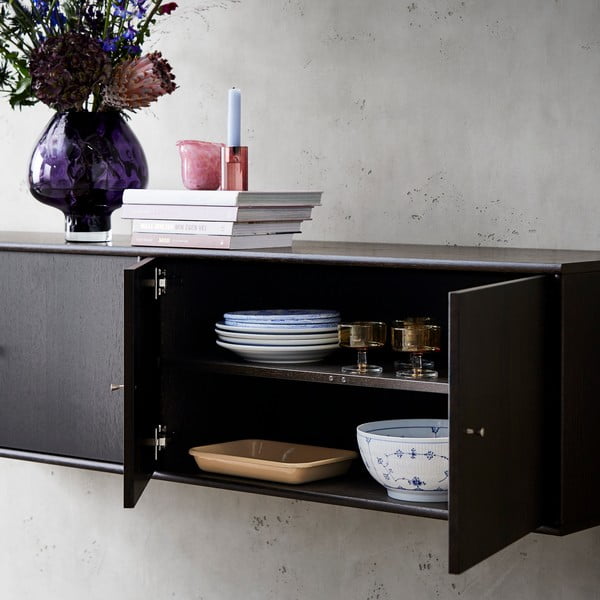 Ciemnobrązowa niska komoda w dekorze dębu 176x42 cm Mistral – Hammel Furniture-image-3