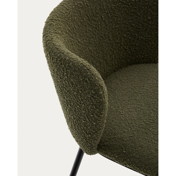Zielony tapicerowany fotel jadalniany Ciselia – Kave Home-image-4