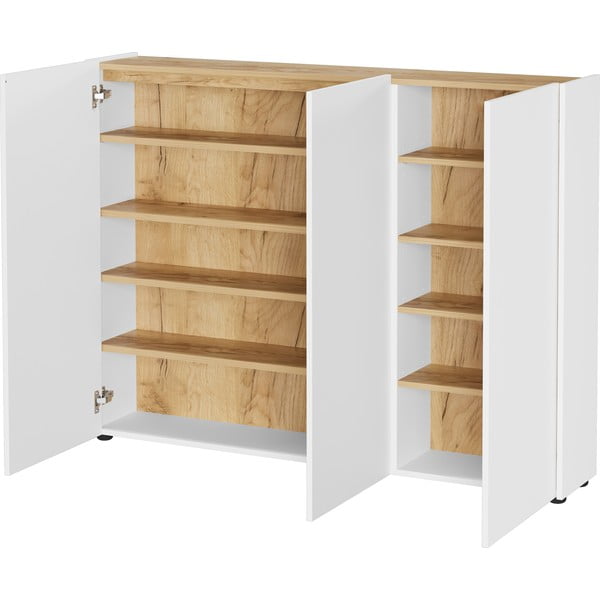 Biała szafka w dekorze dębu 138x105x25 cm Libbiano – Germania-image-2