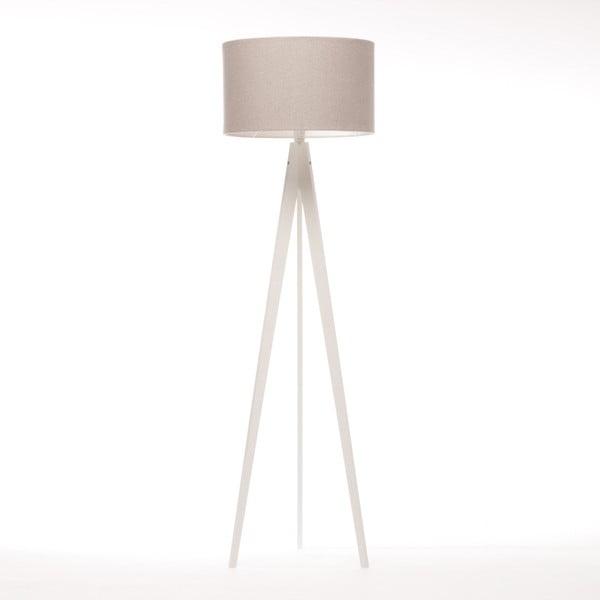 Kremowa lampa stojąca 4room Artist, biała lakierowana brzoza, 150 cm