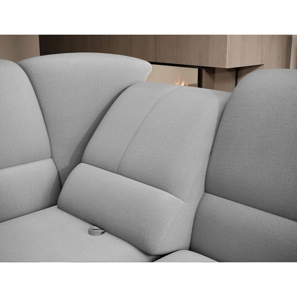 Szary aksamitny rozkładany/ze schowkiem narożnik (lewostronny/w kształcie litery L) Siber – ELTAP-image-1