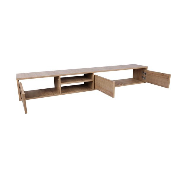 Szafka pod TV w dekorze dębu w naturalnym kolorze 180x30x25 cm Rust – Kalune Design-image-3