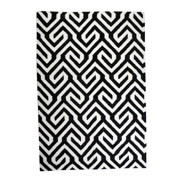 Dywan wełniany Geometry Modern Black & White, 160x230 cm