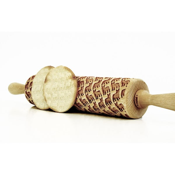 Drewniany grawerowany wałek do ciasta Valek French Bulldog-image-2