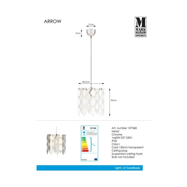 Chromowana lampa wisząca Markslöjd Arrow-image-2