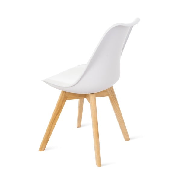 Zestaw 2 białych krzeseł z bukowymi nogami Bonami Essentials Retro-image-2